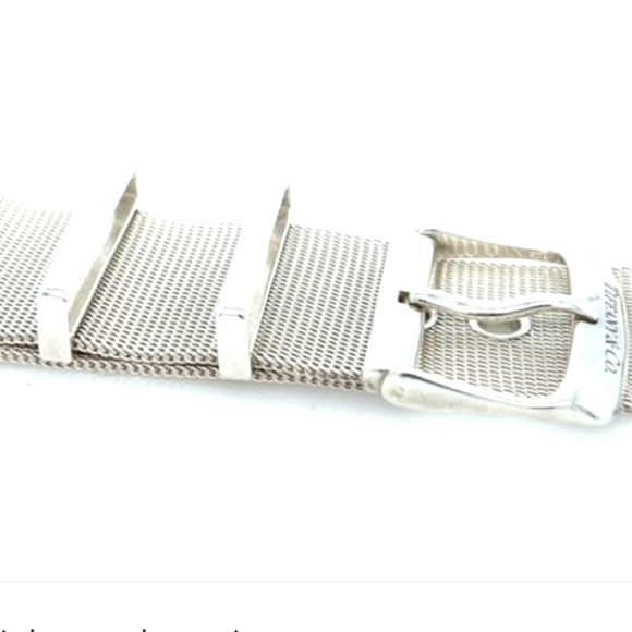 Tiffany & Co. Sterling Silver "Somerset" Mesh Adjustable Buckle Bracelet - Picture 6 of 7